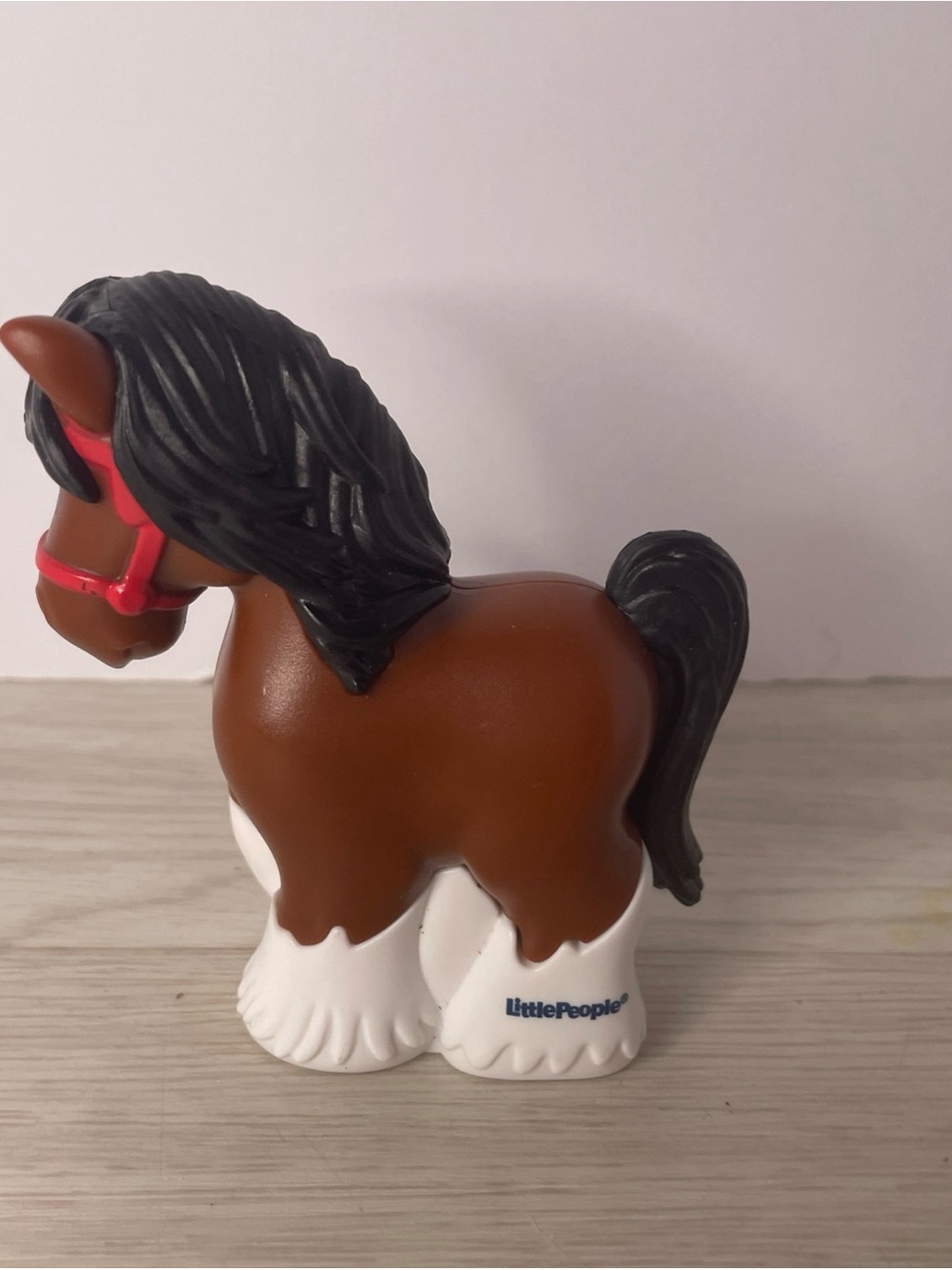 New Fisher Price Little People Brown Clydesdale Horse Bridle Animal Farm Farmer